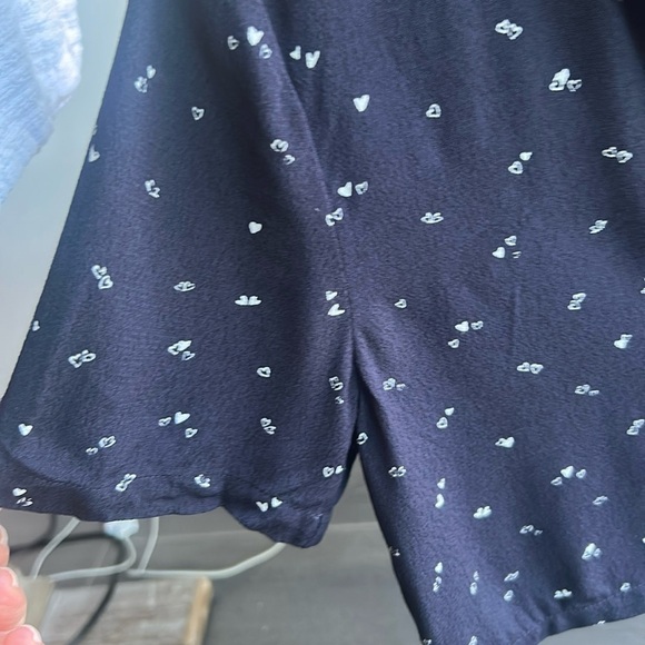 Sunday Best Navy Blue Heart Print Short Sleeves Cropped Top - Picture 8 of 16